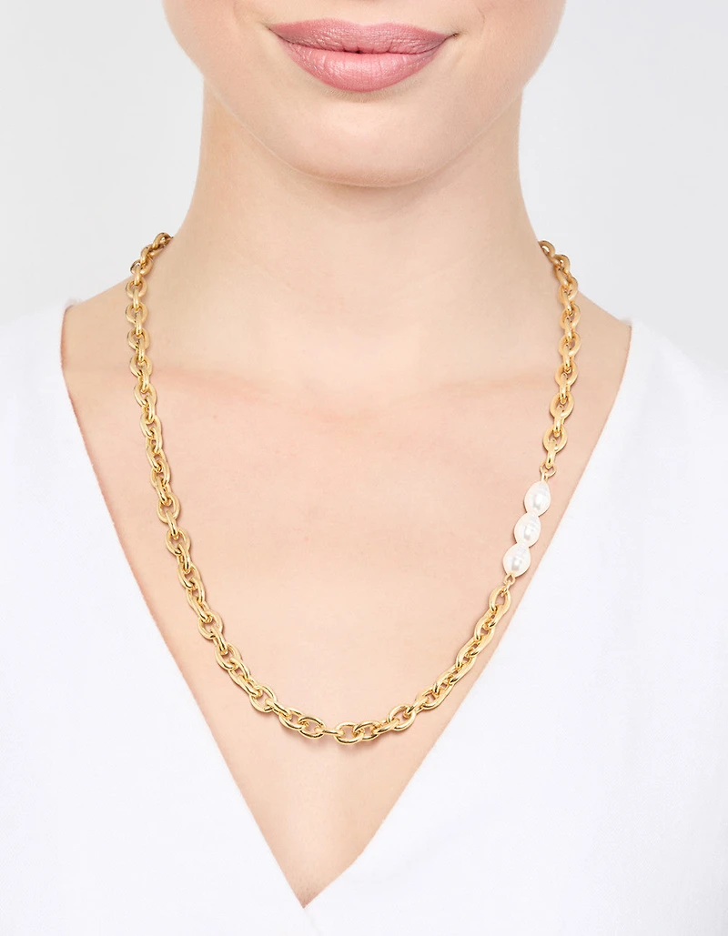 Waterproof Gold Plated Stainless Steel Cable Necklace