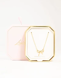 Waterproof Gold Plated Stainless Steel Plain Bow Necklace