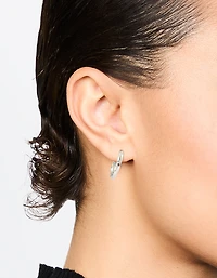 Waterproof Stainless Steel Twisted Hoop Earrings