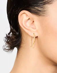Waterproof Gold Plated Stainless Steel Fine Hoop Earrings