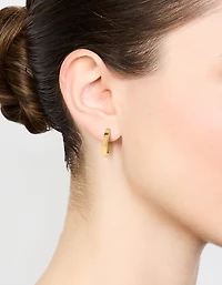 Waterproof Gold Plated Stainless Steel Basic Clicker Hoop Earrings