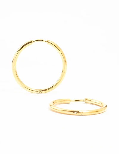 Waterproof Gold Plated Stainless Steel Fine Hoop Earrings