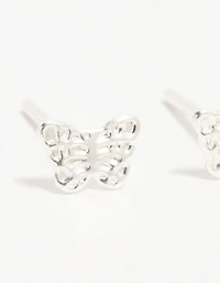 Sterling Silver Butterfly Stud Earrings