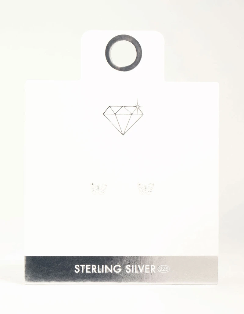 Sterling Silver Butterfly Stud Earrings