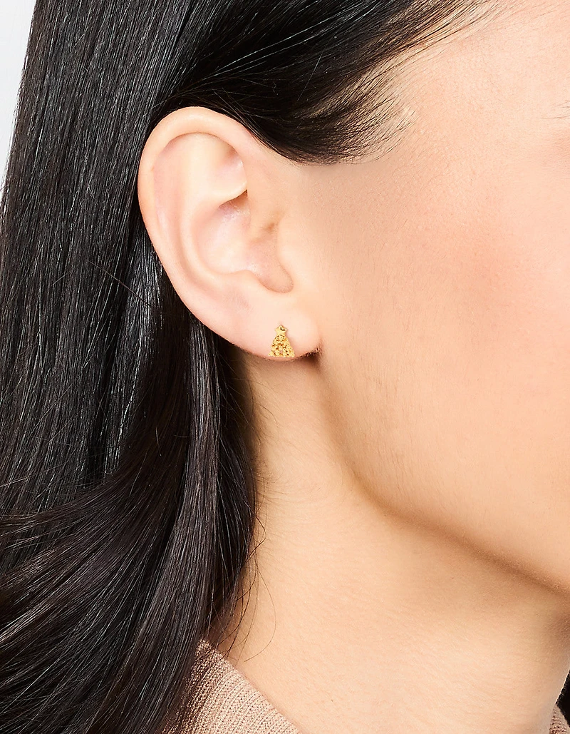 Boucles d’oreilles en forme de sapin de Noël en argent sterling plaqués or