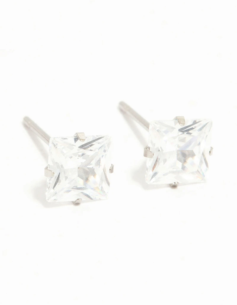 Waterproof Diamante Stainless Steel Stud Earrings