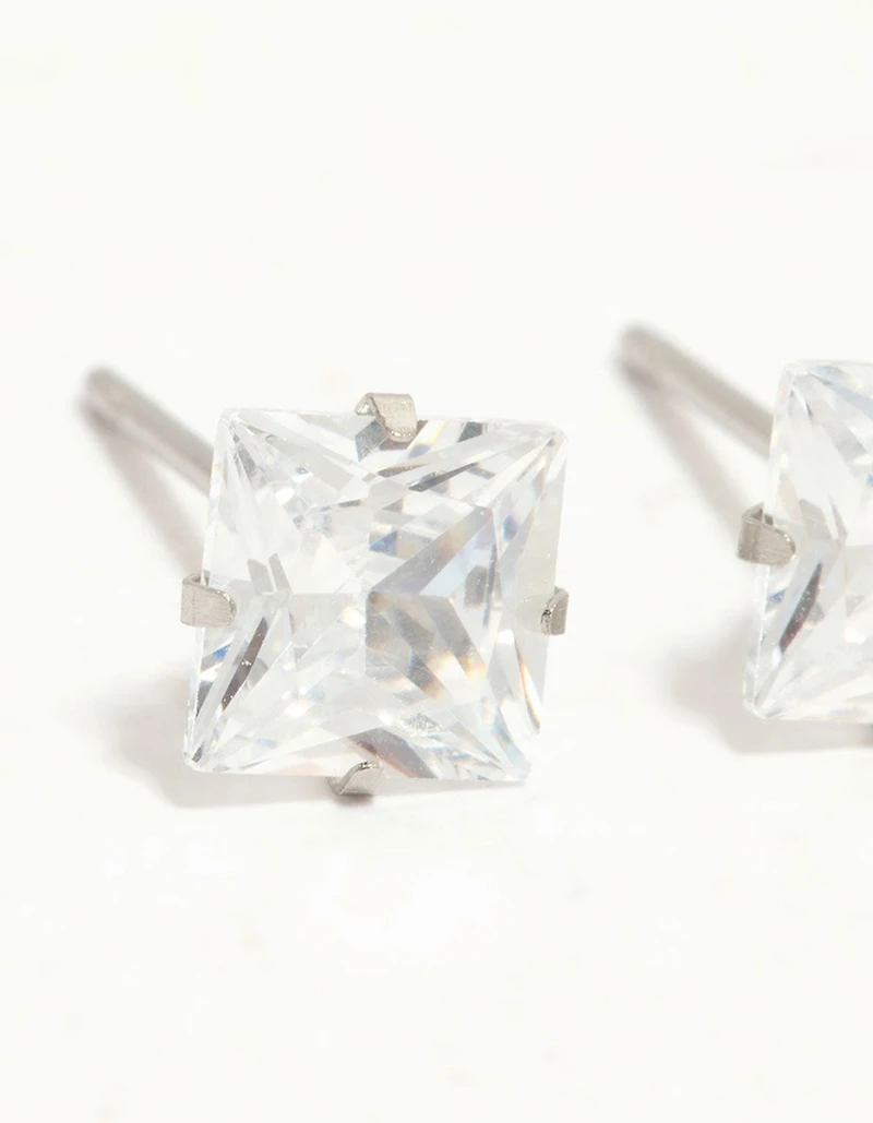 Waterproof  Diamante Stainless Steel Stud Earrings