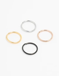 Plain Surgical Steel Nose Rings 4-Pack