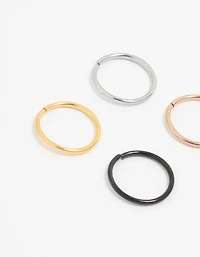 Plain Surgical Steel Nose Rings 4-Pack