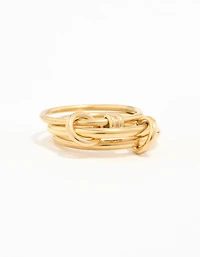 Waterproof Gold Plated Stainless Steel Interlooped Stacking Linked Ring