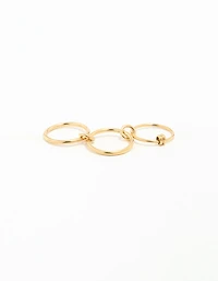 Waterproof Gold Plated Stainless Steel Interlooped Stacking Linked Ring