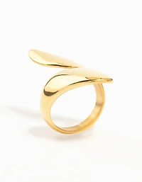 Waterproof Gold Plated Stainless Steel Elongated WrappedRing