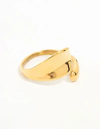 Waterproof Gold Plated Stainless Steel Bold Wrapped Ring