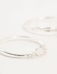 Silver Plated Cubic Zirconia Stacking Rings 3-Pack