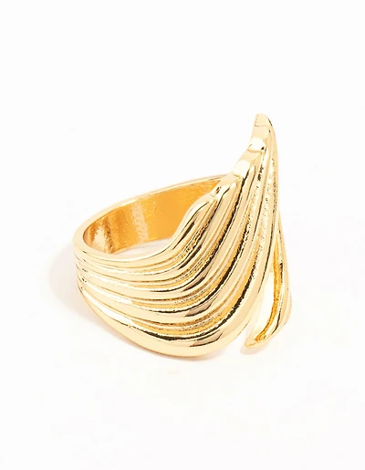 Gold Plated Open Curve Wrapped Ring