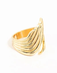 Gold Plated Open Curve Wrapped Ring