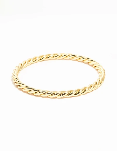 Gold Twisted Round Bangle