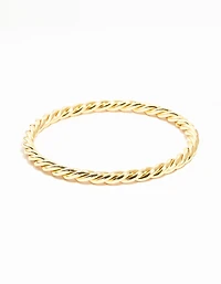 Gold Twisted Round Bangle