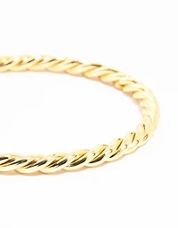 Gold Twisted Round Bangle