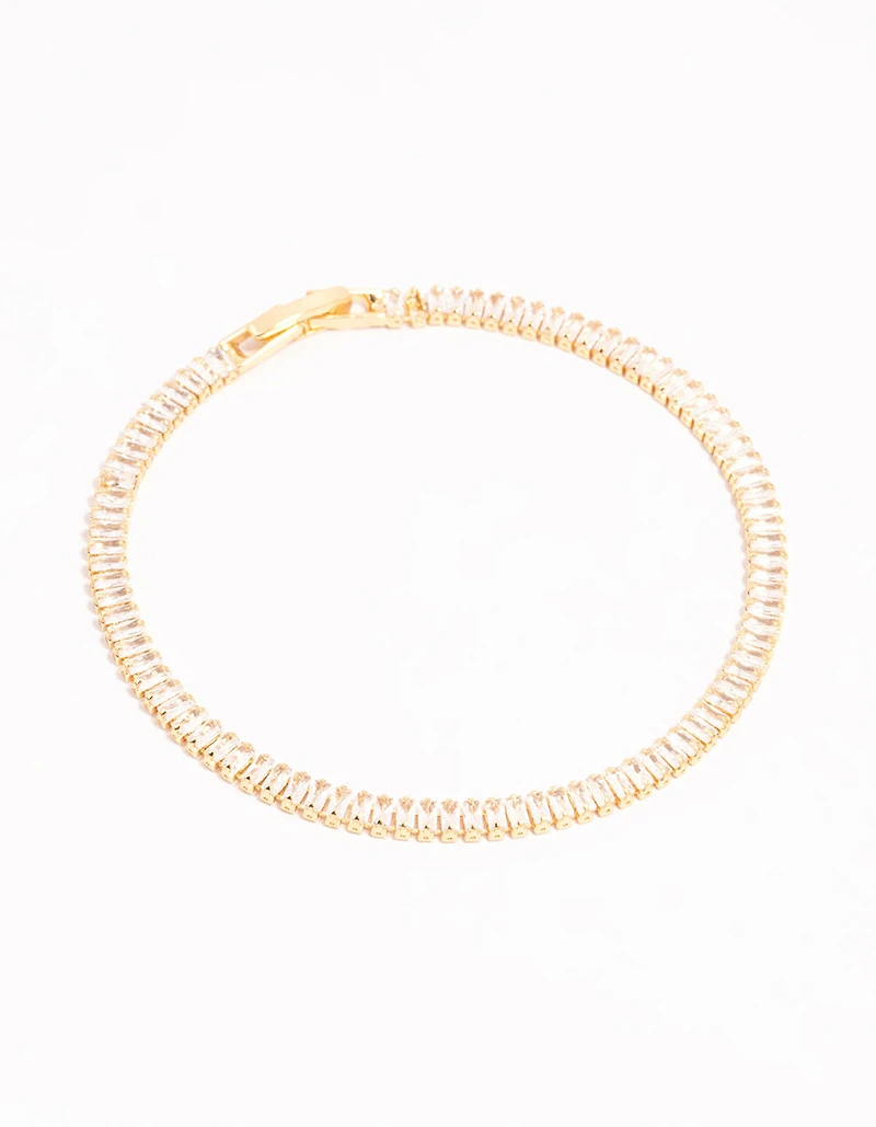 Bracelet de tennis en zircone cubique en or