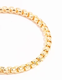 Gold Round Detail Chain Bracelet
