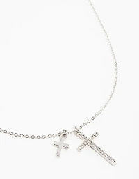 Collier en pendentif croix en argent