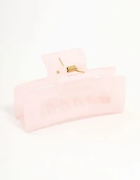 Small Shiny Pink Coated Claw Clip