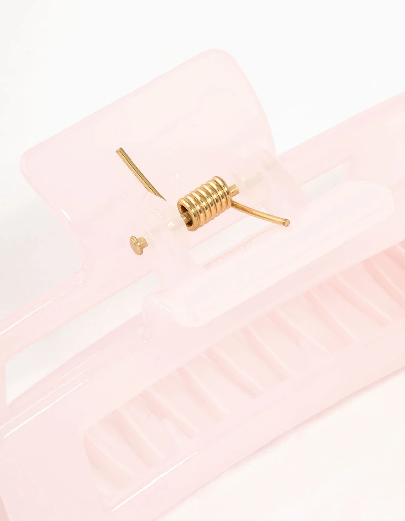 Small Shiny Pink Coated Claw Clip