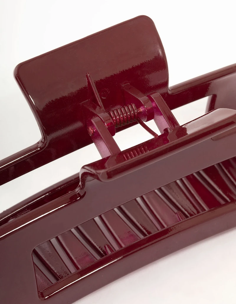 Shiny Large Burgundy Coated Claw Clip