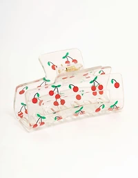 Cherry Rectangle Claw Clip