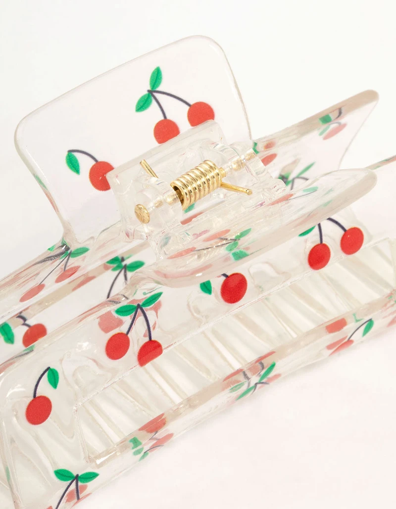 Cherry Rectangle Claw Clip