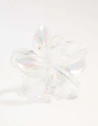 Iridescent Frangipani Hair Claw Clip