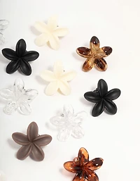 Mini Neutral Frangipani Claw Clips 10-Pack
