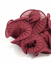 Chouchou en tissu plissé bordeaux