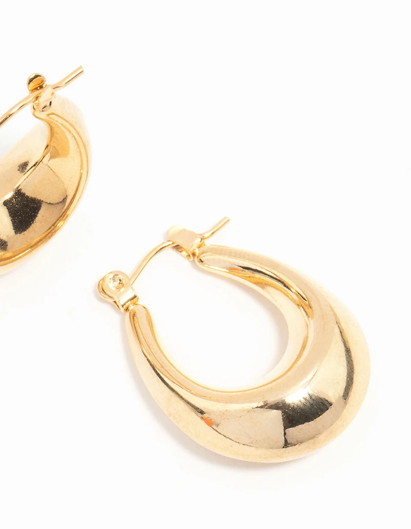 Waterproof Gold Plated Stainless Steel Mini Full Loop Hoop Earrings