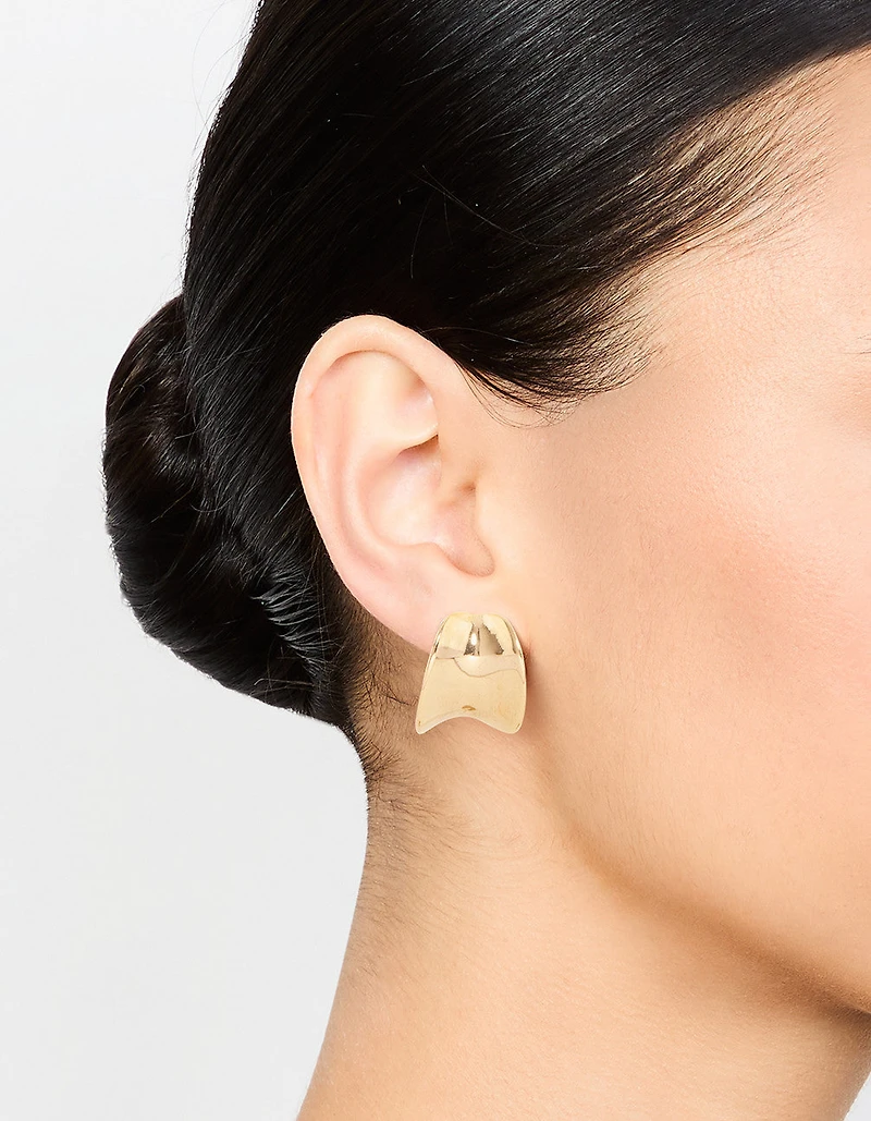 Boucles d’oreilles à cerceaux arrondies en acier inoxydable plaqués or imperméables