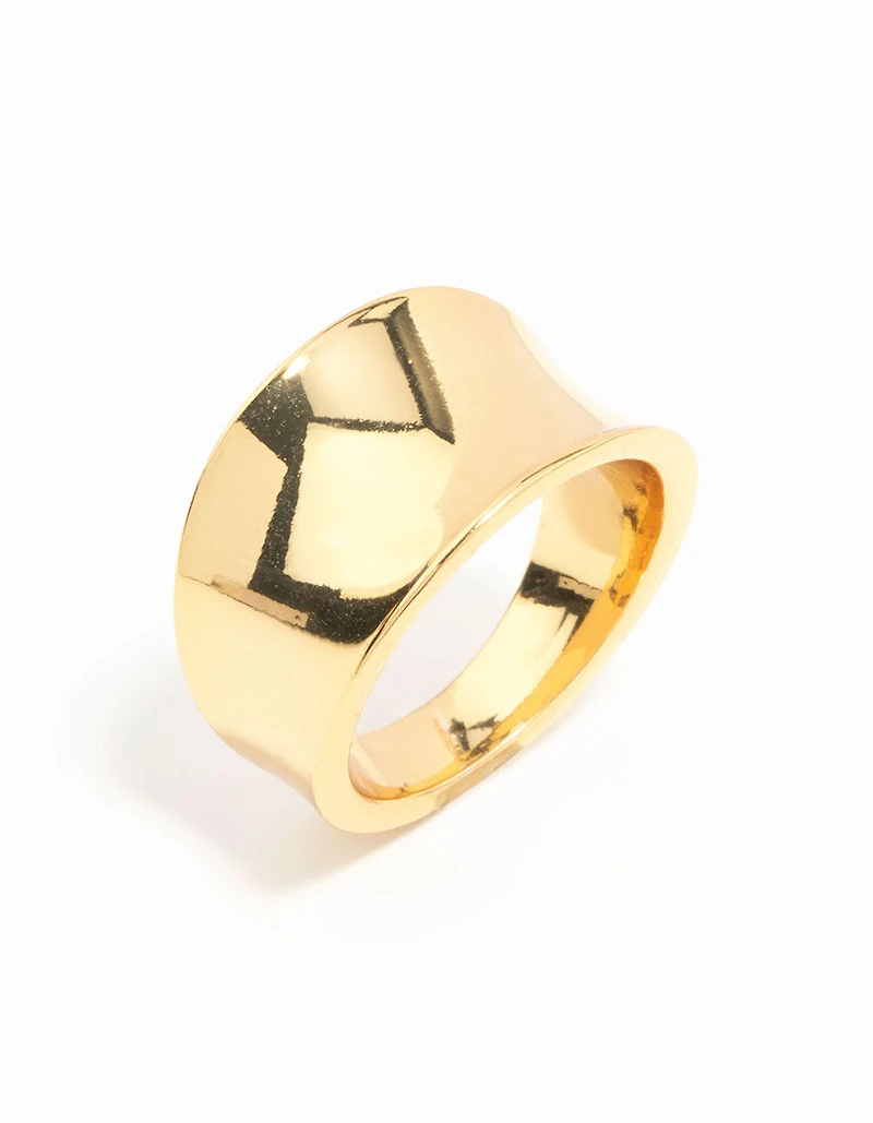 Waterproof Gold Plated Stainless Steel Chunky Ring
