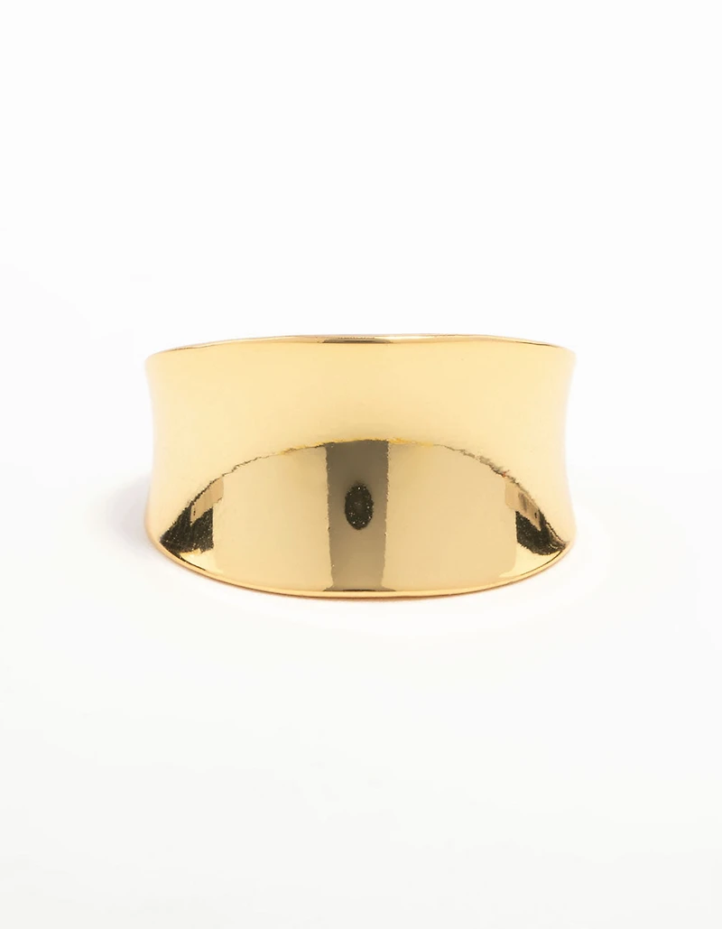 Waterproof Gold Plated Stainless Steel Chunky Ring