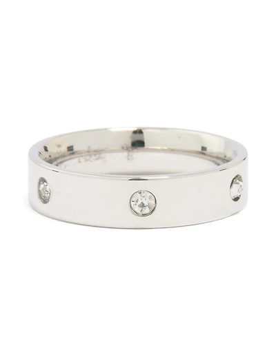 Waterproof Stainless Steel Cubic Zirconia Cocktail Band Ring