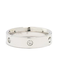 Waterproof Stainless Steel Cubic Zirconia Cocktail Band Ring