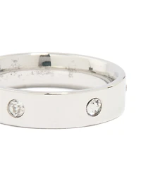 Waterproof Stainless Steel Cubic Zirconia Cocktail Band Ring