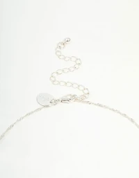 Silver Plated Cubic Zirconia Snowflake Cross Necklace