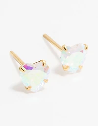 Boucles d’oreilles en forme de cœur en argent sterling plaquées or