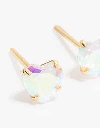 Boucles d’oreilles en forme de cœur en argent sterling plaquées or