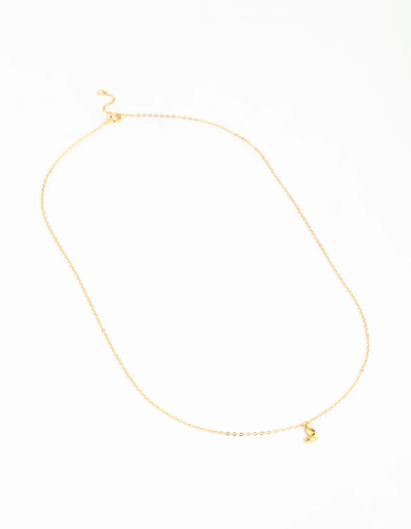 Gold Plated Sterling Silver Mini Heart Necklace