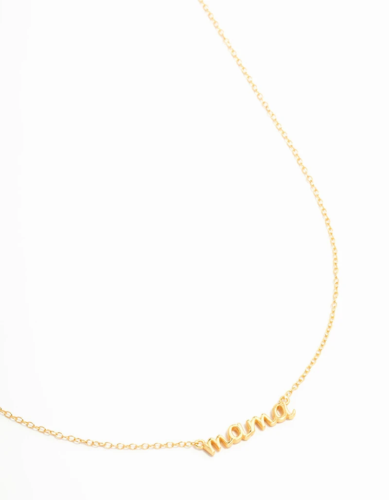 Gold Plated Sterling Silver Mama Necklace