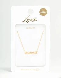 Gold Plated Sterling Silver Mama Necklace
