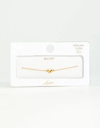 Gold Plated Sterling Silver Mini Heart Bracelet