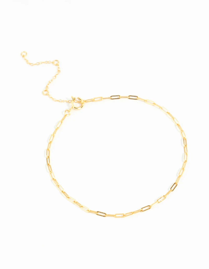 Gold Plated Sterling Silver Open Link Bracelet