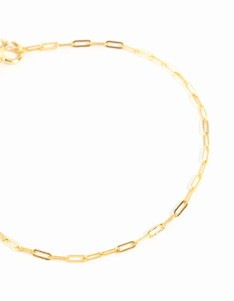 Gold Plated Sterling Silver Open Link Bracelet